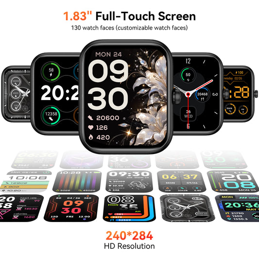 Smart Watch with Alexa Built-in 1.83" HD 2026 Health Fitness Tracker Bluetooth Calls and Notifications 120+ Sport Modes Heart Rate Sleep Monitor Fitness Watch IP68 Waterproof iPhone Android