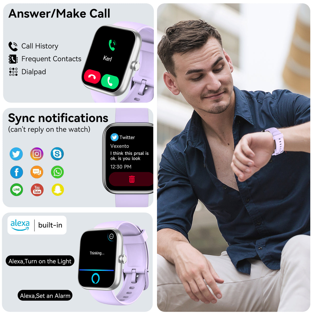Smart Watch with Alexa Built-in 1.83" HD 2026 Health Fitness Tracker Bluetooth Calls and Notifications 120+ Sport Modes Heart Rate Sleep Monitor Fitness Watch IP68 Waterproof iPhone Android
