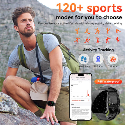 Smart Watch with Alexa Built-in 1.83" HD 2026 Health Fitness Tracker Bluetooth Calls and Notifications 120+ Sport Modes Heart Rate Sleep Monitor Fitness Watch IP68 Waterproof iPhone Android