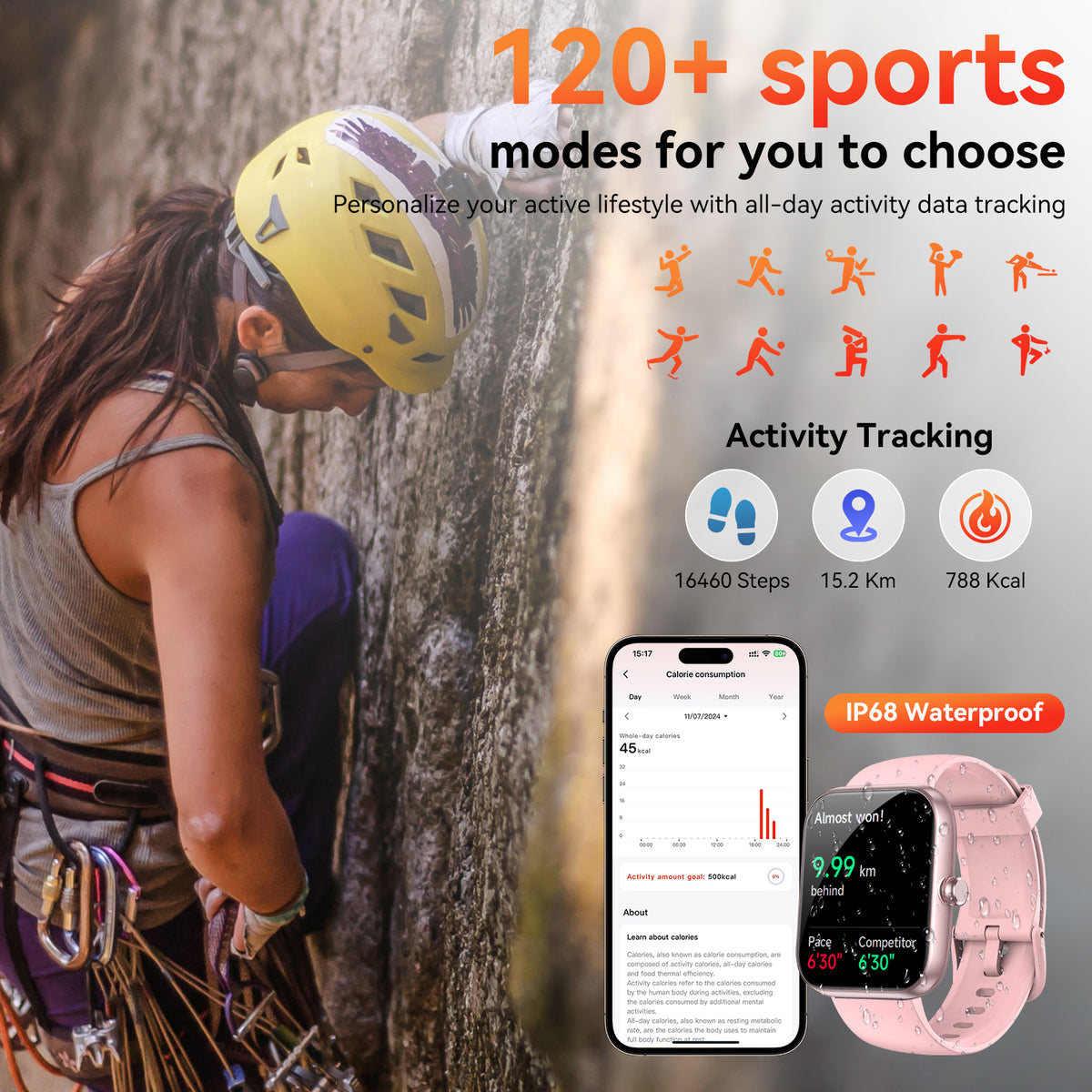 Smart Watch with Alexa Built-in 1.83" HD 2026 Health Fitness Tracker Bluetooth Calls and Notifications 120+ Sport Modes Heart Rate Sleep Monitor Fitness Watch IP68 Waterproof iPhone Android