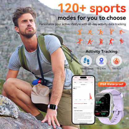 Smart Watch with Alexa Built-in 1.83" HD 2026 Health Fitness Tracker Bluetooth Calls and Notifications 120+ Sport Modes Heart Rate Sleep Monitor Fitness Watch IP68 Waterproof iPhone Android