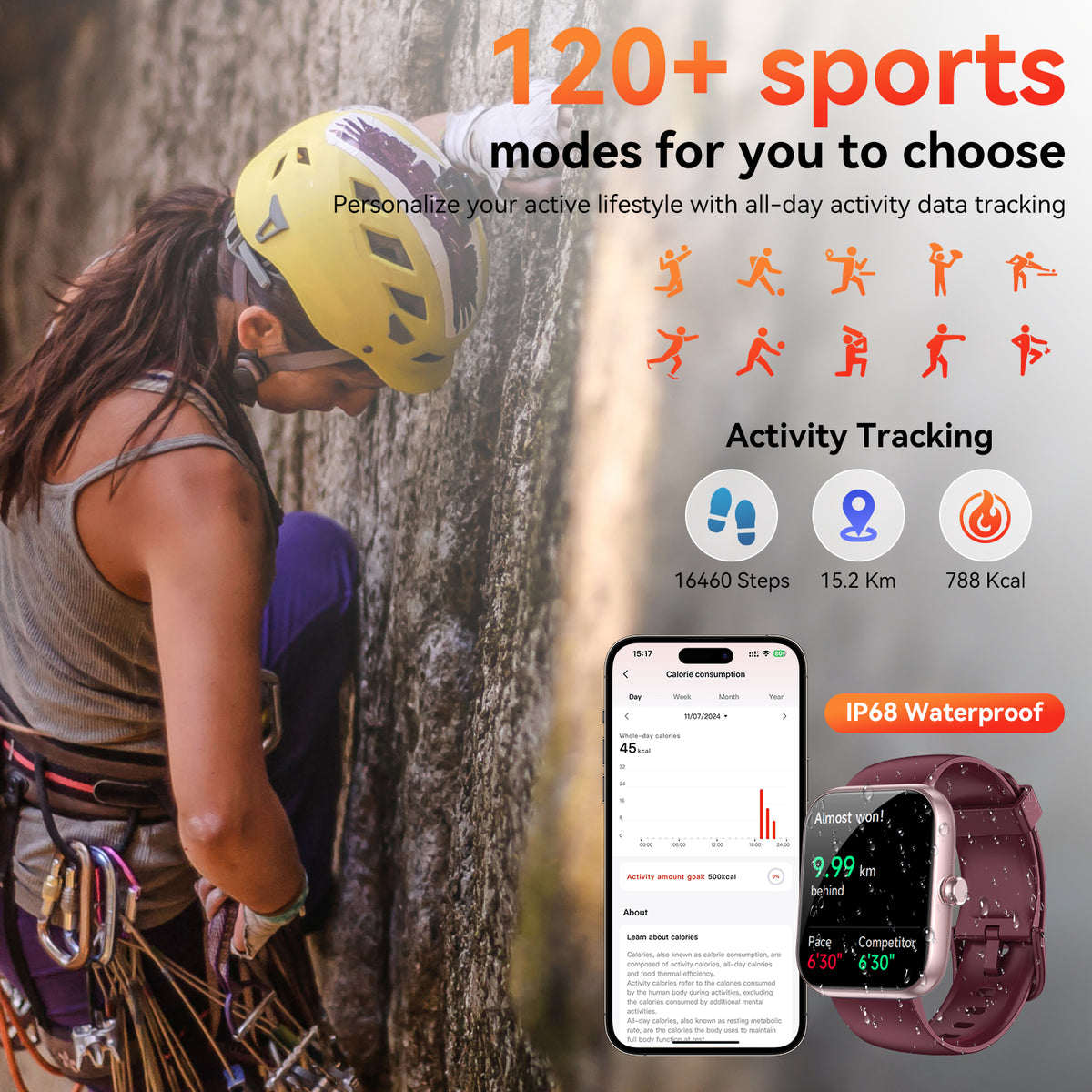 Smart Watch with Alexa Built-in 1.83" HD 2026 Health Fitness Tracker Bluetooth Calls and Notifications 120+ Sport Modes Heart Rate Sleep Monitor Fitness Watch IP68 Waterproof iPhone Android