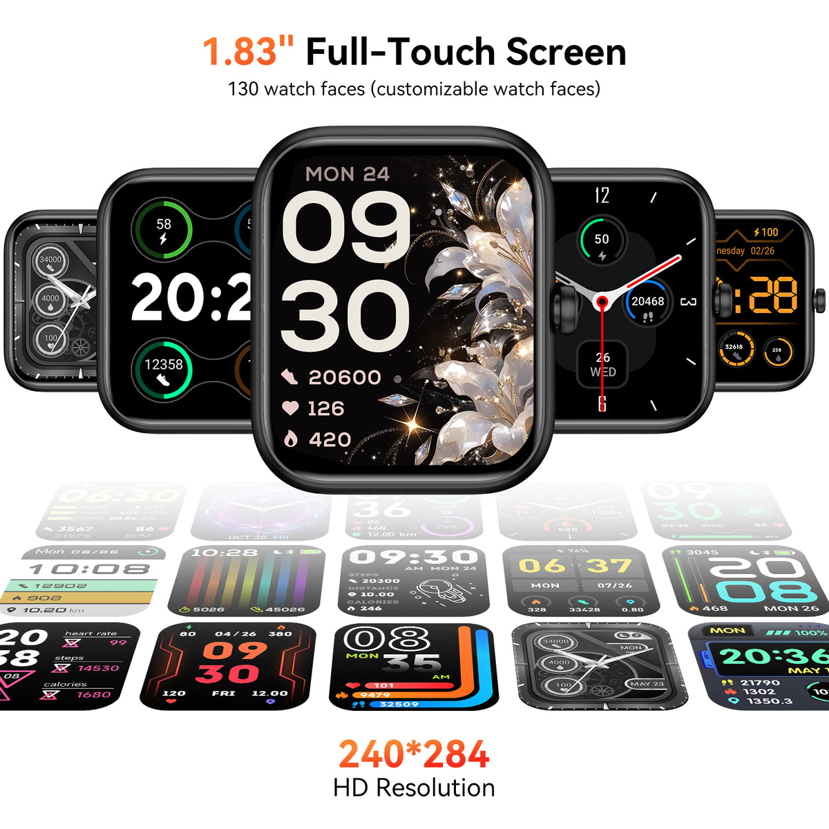 Smart Watch with Alexa Built-in 1.83" HD 2026 Health Fitness Tracker Bluetooth Calls and Notifications 120+ Sport Modes Heart Rate Sleep Monitor Fitness Watch IP68 Waterproof iPhone Android