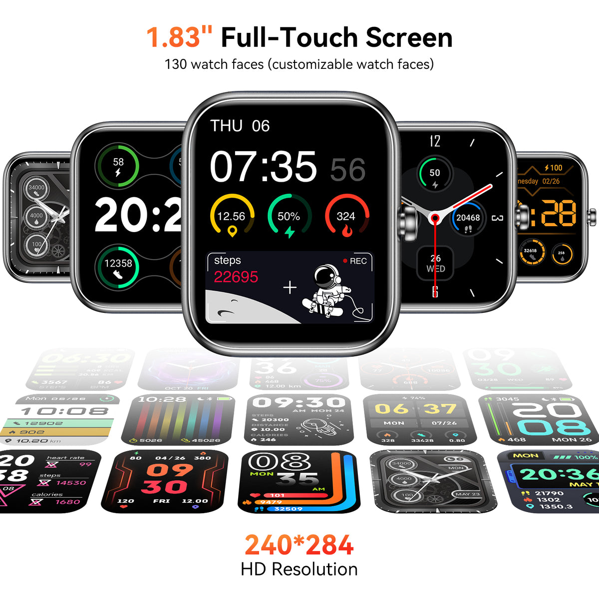 Smart Watch with Alexa Built-in 1.83" HD 2026 Health Fitness Tracker Bluetooth Calls and Notifications 120+ Sport Modes Heart Rate Sleep Monitor Fitness Watch IP68 Waterproof iPhone Android