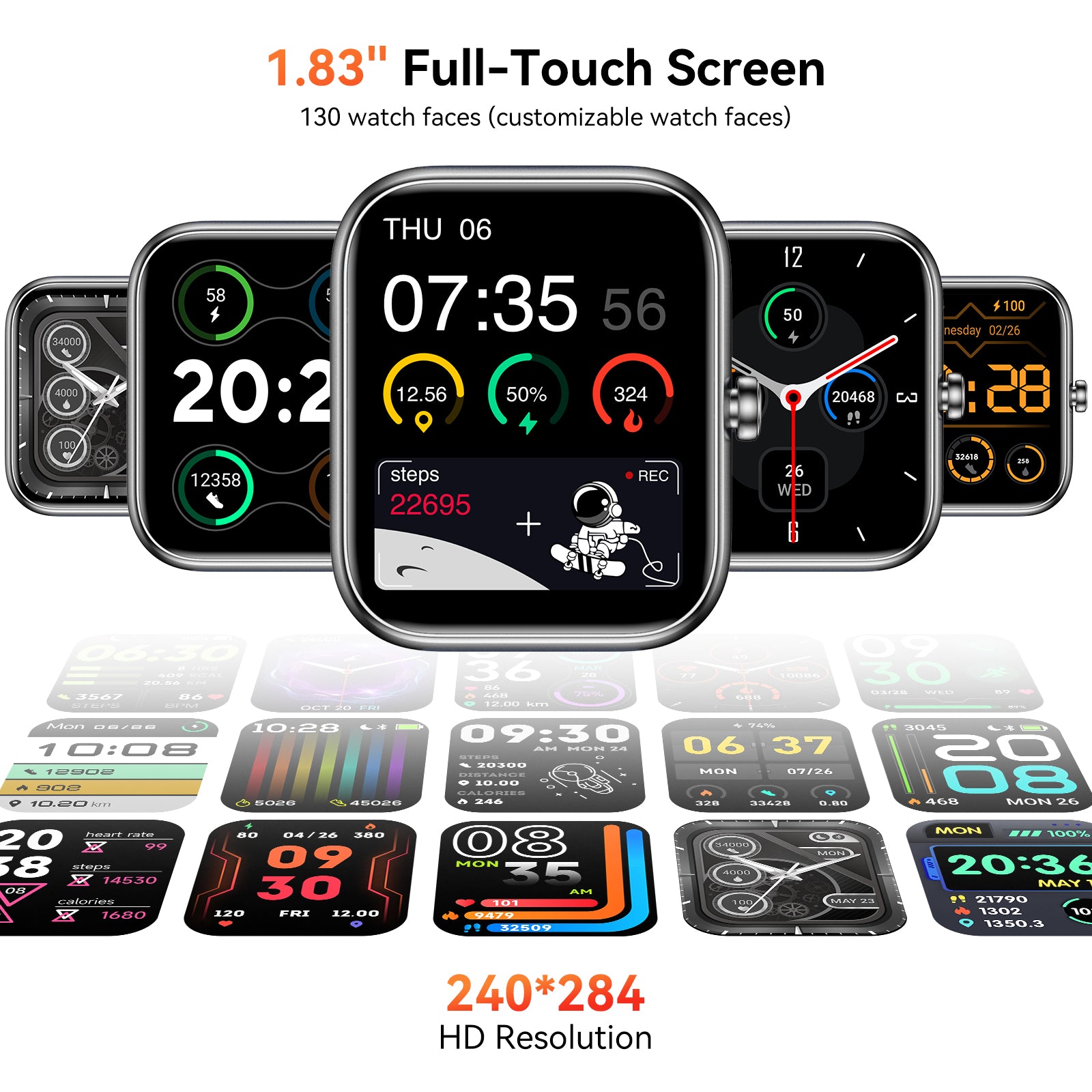 Smart Watch with Alexa Built-in 1.83" HD 2026 Health Fitness Tracker Bluetooth Calls and Notifications 120+ Sport Modes Heart Rate Sleep Monitor Fitness Watch IP68 Waterproof iPhone Android