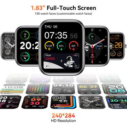 Smart Watch with Alexa Built-in 1.83" HD 2026 Health Fitness Tracker Bluetooth Calls and Notifications 120+ Sport Modes Heart Rate Sleep Monitor Fitness Watch IP68 Waterproof iPhone Android