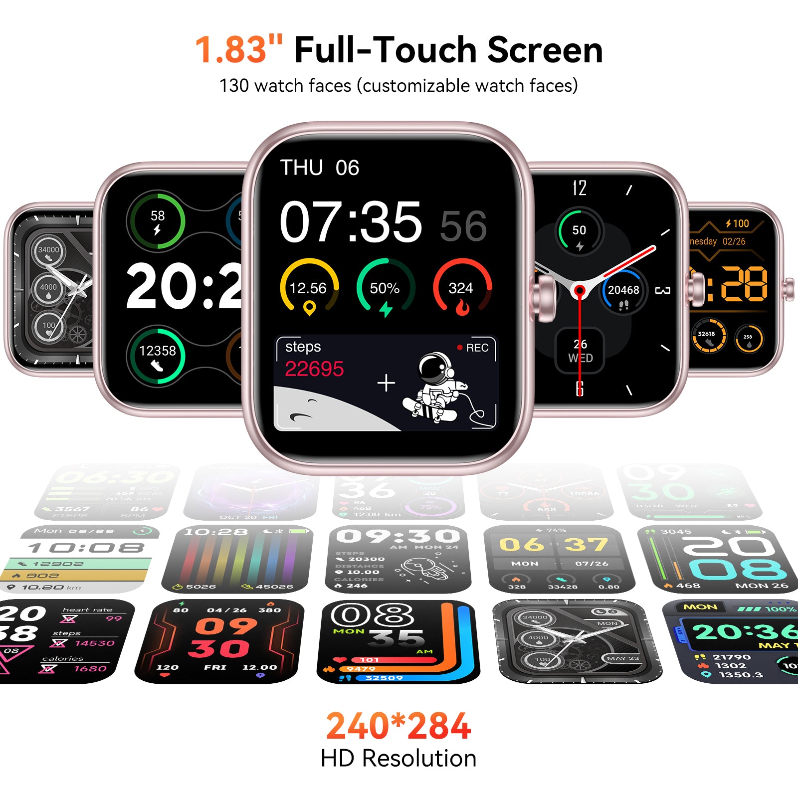 Smart Watch with Alexa Built-in 1.83" HD 2026 Health Fitness Tracker Bluetooth Calls and Notifications 120+ Sport Modes Heart Rate Sleep Monitor Fitness Watch IP68 Waterproof iPhone Android