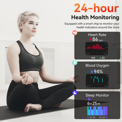 Smart Watch with Alexa Built-in 1.83" HD 2026 Health Fitness Tracker Bluetooth Calls and Notifications 120+ Sport Modes Heart Rate Sleep Monitor Fitness Watch IP68 Waterproof iPhone Android