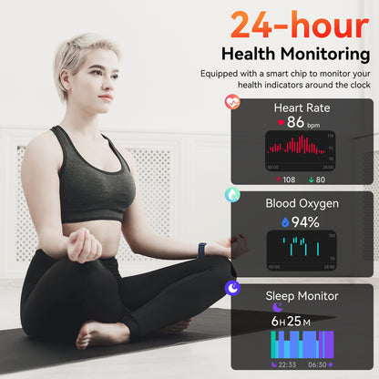 Smart Watch with Alexa Built-in 1.83" HD 2026 Health Fitness Tracker Bluetooth Calls and Notifications 120+ Sport Modes Heart Rate Sleep Monitor Fitness Watch IP68 Waterproof iPhone Android