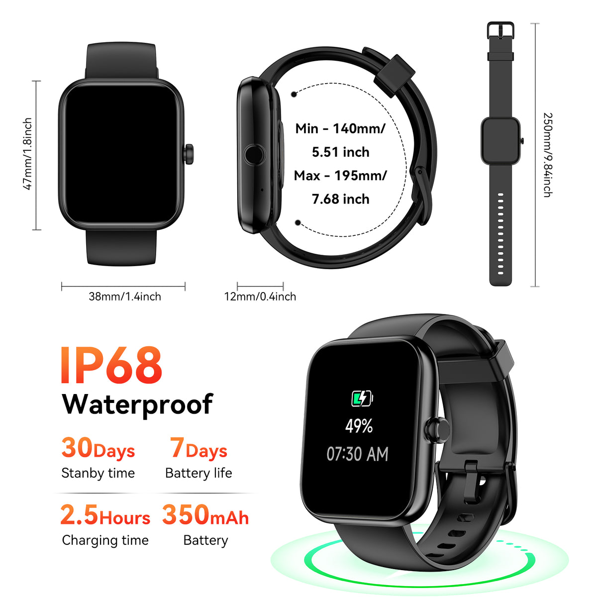 Smart Watch with Alexa Built-in 1.83" HD 2026 Health Fitness Tracker Bluetooth Calls and Notifications 120+ Sport Modes Heart Rate Sleep Monitor Fitness Watch IP68 Waterproof iPhone Android