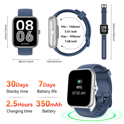 Smart Watch with Alexa Built-in 1.83" HD 2026 Health Fitness Tracker Bluetooth Calls and Notifications 120+ Sport Modes Heart Rate Sleep Monitor Fitness Watch IP68 Waterproof iPhone Android