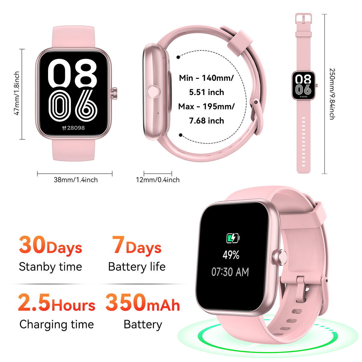 Smart Watch with Alexa Built-in 1.83" HD 2026 Health Fitness Tracker Bluetooth Calls and Notifications 120+ Sport Modes Heart Rate Sleep Monitor Fitness Watch IP68 Waterproof iPhone Android