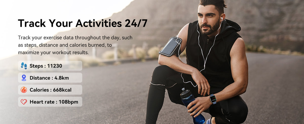 Smart Watch with Alexa Built-in 1.83" HD 2026 Health Fitness Tracker Bluetooth Calls and Notifications 120+ Sport Modes Heart Rate Sleep Monitor Fitness Watch IP68 Waterproof iPhone Android