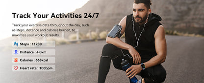 Smart Watch with Alexa Built-in 1.83" HD 2026 Health Fitness Tracker Bluetooth Calls and Notifications 120+ Sport Modes Heart Rate Sleep Monitor Fitness Watch IP68 Waterproof iPhone Android